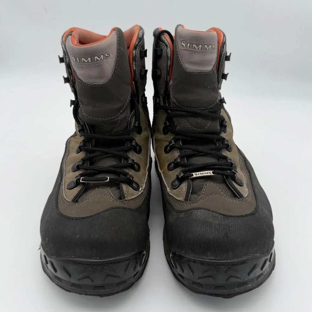 Simms G3 Guide Wading Boots Mens 13 Brown Grey Vibram Sole Fishing 29512-00